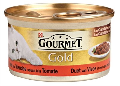 24x gourmet gold cassolettes duet van vlees in saus met tomaten