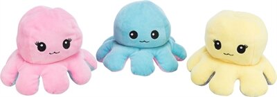 Trixie octopus omkeerbaar pluche roze / lichtblauw