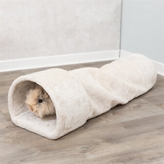 Trixie speeltunnel konijn / cavia pluche beige