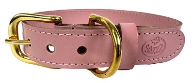 Sazzz halsband hond braveheart classic leer roze