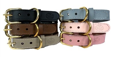 Sazzz halsband hond braveheart classic leer lichtroze