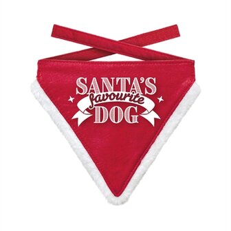 Plenty gifts kerst bandana santa&#039;s favourite dog rood