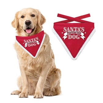 Plenty gifts kerst bandana santa&#039;s favourite dog rood