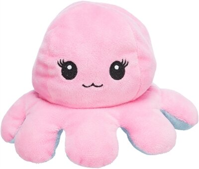 Trixie octopus omkeerbaar pluche roze / lichtblauw