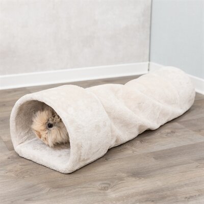 Trixie speeltunnel konijn / cavia pluche beige