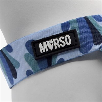 Morso mini hondentuig verstelbaar gerecycled splash blauw