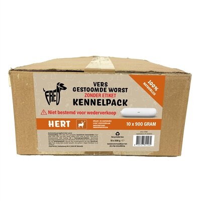 Freds gestoomd vers vlees worst kennelpack hert graan en glutenvrij