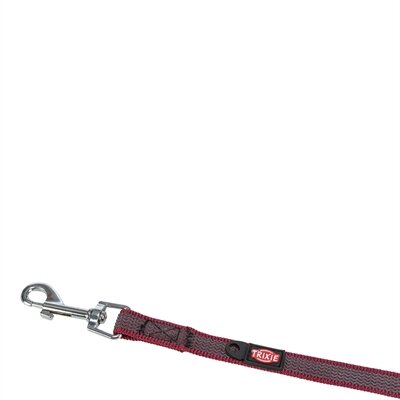 Trixie hondenriem sleeplijn met rubber anti slip sangria rood