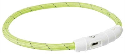 Trixie lichtgevende halsband hond flash usb tpu / nylon groen