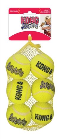 Kong squeakair tennisbal geel met piep